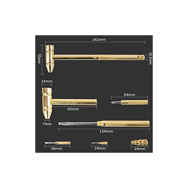 IKAAR 5 in1 Multi Mini Copper Hammer Multi-Function Screwdriver Small