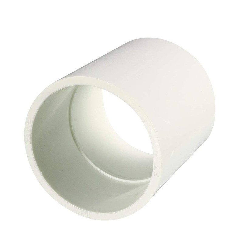 sourcing map 50mm Straight PVC Pipe Fitting Coupling Adapter Connector