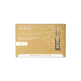 VALQUER Lifting Flash Serum Facial en Ampollas. Antiarrugas Efecto Lifting Inmediato, Acción Rejuvenecedora y Reafirmante con Ácido Hialurónico para Todo Tipo de Piel. Pack de 5 unidades de 2 ml.
