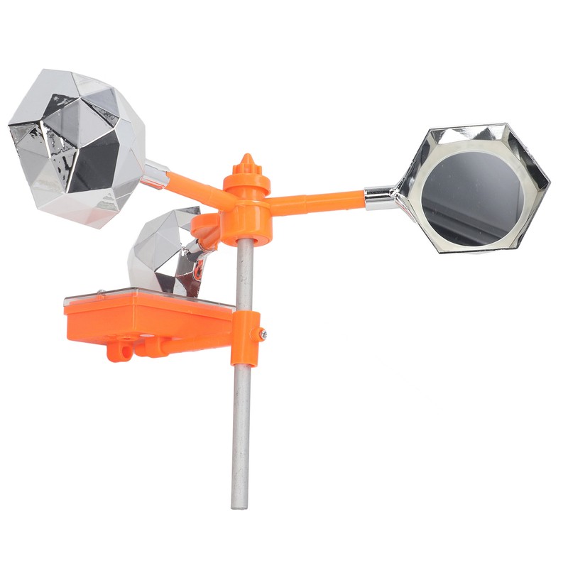 White Solar Sound Light Bird Repeller 360° Rotating Solar Bird