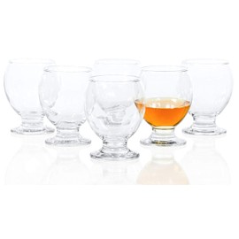 Red Co. Clear Wine Drinking Glass Goblet with Short Stem, 7.6 Oz., Set of 6