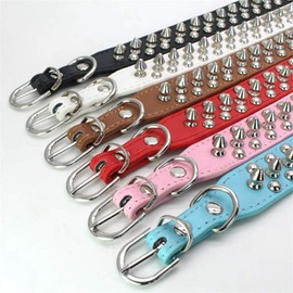 Jxinrong Mushrooms Spiked Rivet Studded Adjustable Pu Leather Pet Collars for Cats Puppy Dogs