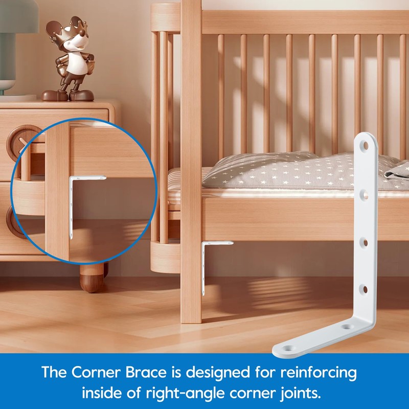 HOME MASTER HARDWARE Corner Brace White L Shelf Brackets Heavy