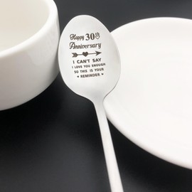 30th Anniversary Spoon Gift for Him Her 30 Year Anniversary Present for Couple 30th Wedding Anniversary Spoon Gift for Husband Wife 30 Year Marriage Gift