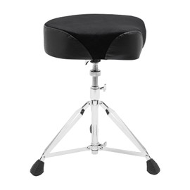 GXFCHYL Portable Drum Throne 17.72-26.77in Height Adjustable PU Padded Seat Drum Stool Foldable Saddle Drum Chair with Anti-Slip Feet (Iron, PU, Lint, Plastic)