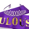 Casoty Purple 100th Birthday Sash and Tiara for Women, 100th