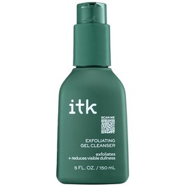 ITK Exfoliating Facial Gel Cleanser - Face Wash to Brighten + Smooth Skin - Dissolves Makeup + Grime Gently- Even-Toned Skin - Glycolic Formula to Brighten Skin, for Normal to Oily Skin, 5 Fl Oz