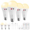 Vitnucrol 4 Pack Rechargeable Light Bulbs with Remote, E26 Wireless