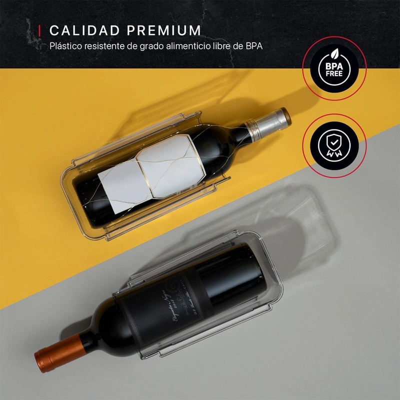 Cookify Set de 6 Organizadores Apilables para Botellas de Vino,