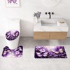 Litabel 4 Pcs Purple Red Floral Butterfly Shower Curtain Set