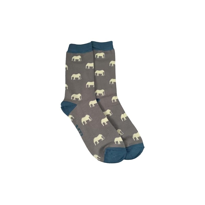 Purple Possum® Mens Socks Elephants Blue Grey Elephant Novelty Fun