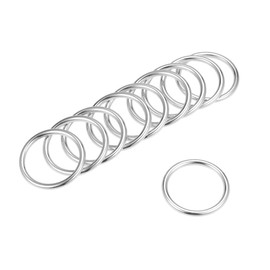 uxcell O Ring Buckle 25mm(1") ID 3mm Thickness Zinc Alloy O-Rings for Hardware Bags Belts Craft DIY Accessories, Silver Tone 10pcs