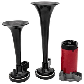 Riloer Dual Trumpet Air Horn 12V 178dB Dual Tone Car Horn Kit Super Loud Pull Sound Universal Electric Pump