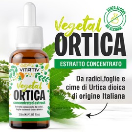 Vitativ Brennnessel (Urtica Dioica) flüssiges alkoholfreies Extraktkonzentrat in Tropfen, 30 ml | Pflanzenextrakt | Vegan