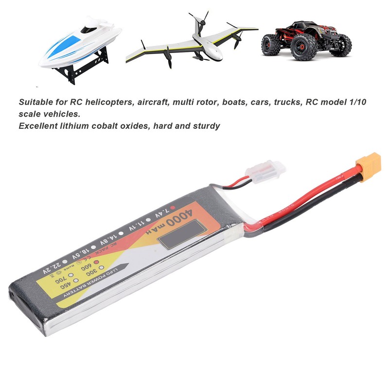 RC Lipo Battery 7.4V 60C Discharge Rate 2S XT60 Plug