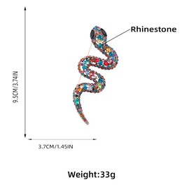 Rhinestone Snake Brooch Pin Cubic Zirconia Colorful Crystal Animal Pins Clip Lapel Sweater Collar Scarves Dress Jackets Badge Brooches Pins for Women Girls Delicate Exaggerated Jewelry Gifts