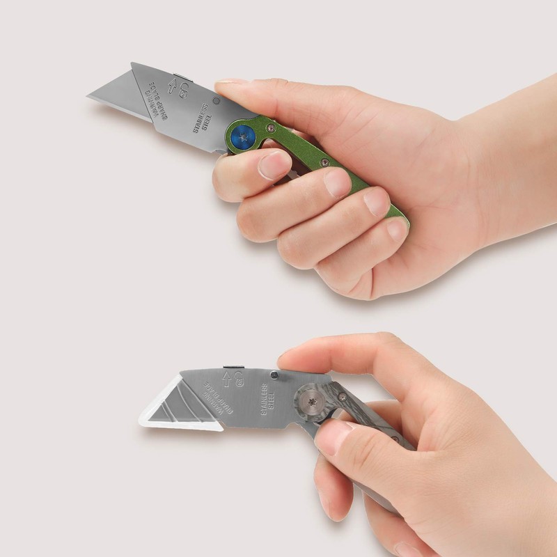 Lichamp 6-Pack Folding Utility Knifes Box Cutter, Quick Change Razor