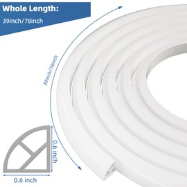 Shower Collapsible Threshold Water Dam,Shower Stopper Barrier Water Guard Blocker Waterproof Silicone Caulk Seal Strip,for Wet/Dry Separation in Bathroom and Kitchen Self Adhesive Edge Trim (39 IN)