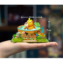 Cute Capybara Desk Decoration, Kawaii Capybara Spa Onsen Desk Companion, Capybara Ornament for Tabletop Desk, Capybara Gift for Birthday, Funny Desk Office Accessories, White Elephant Gift Exchange