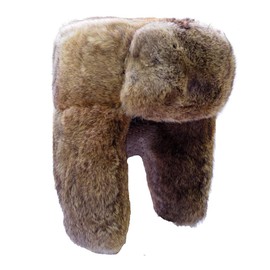 Sandy Ting Men's Rabbit Fur Trapper Hat Ear Flaps Russian Style Ushanka Hat