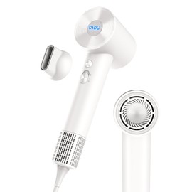 OSOU Negative Ionic Hair Dryer, High-Speed Blow Dryer with 110, 000 RPM Brushless Motor, Fast Drying Lightweight Travel Hairdryer, Low Noise Home Hair Dryer with Smooth Nozzle White