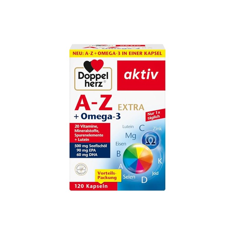 Doppelherz A-Z + Omega-3 Extra - 20 Vitamins, Minerals &