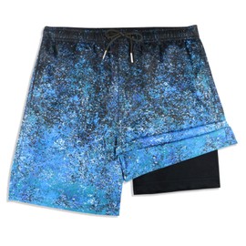 MILANKERR Swimming Trunks for Boys Boxer Lined Swim Trunks Size 6 7 8,Anti-Chafe Swim Trunks Boys Board Shorts Youth 6 Inch Inseam(Starry Sky,7Y)