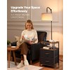 Modern 2-Tier 2-Drawer End Table 3-Color Temperature Lighting Nightstand Bedside