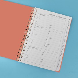 Telephone Address & Birthday Book with Tabs, Address Log Book for Contacts, with Phone Numbers, Addresses, Birthday & Password. Alphabetical A-Z Organizer, Rose, 3.5x5.25 inch