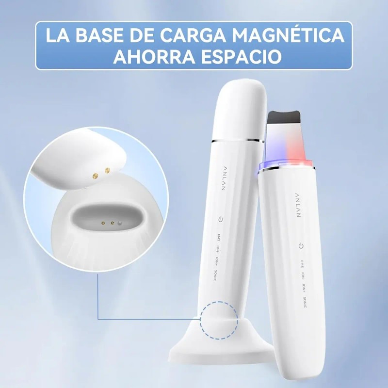 Exfoliador De Piel Anlan Ultrasónica Con Luz Roja Y Azul