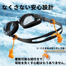 Lucky Friends 1 Set Swimming Ear Plugs with Cord Swimming Ear Plugs with String (Blue, One Size Fits All)