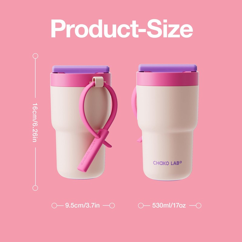 CHAKO LAB Stainless Steel Insulated Water Bottle with Two Drinking