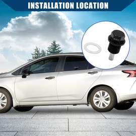 Hihaha Oil Pan Drain Bolt/for Car/Durable Metal/1set Black