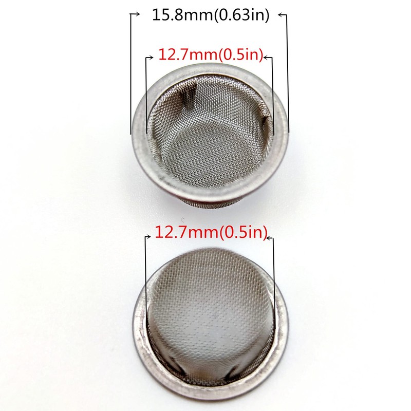 Ruilida 50pcs Pipe Screens 1/2 Inch Premium 304 Stainless Steel,
