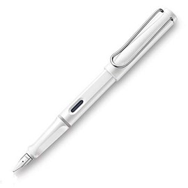 Lamy Safari Fountain Pen, Broad Nib, White (L19W) by Lamy