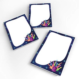 Party Bag 12 Mini Notepads (A7) Bowling Neon / Guest Gift Children's Birthday Bowling Party for Children Boys Girls
