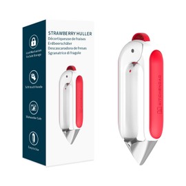 KITCHENDAO Strawberry Huller Corer Stem Remover with Safety Lock, Non-Slip Soft-touch Handle, Sharp Blades,Dishwasher Safe
