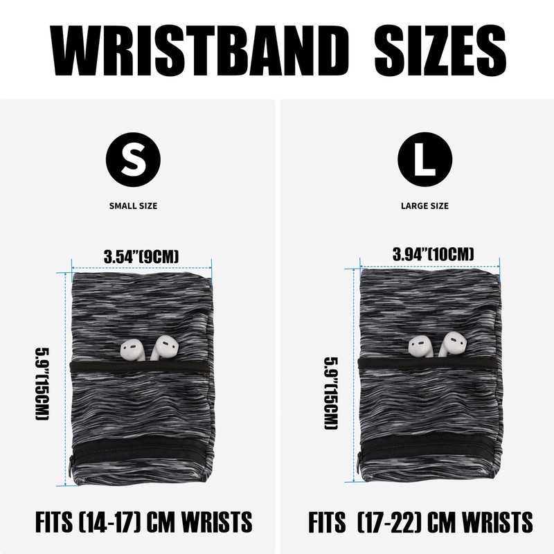 Wrist pouch, pocket Wallet with zippered for Running, Walking, Hiking,