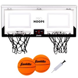 Franklin Sports 2 Player Over The Door Mini Basketball Hoop - Pro Hoops Indoor Double Mini Hoop with Mini Basketball - Two Player Shootout Mini Hoop Set - Bedroom + Office Mini Hoop + Ball - 2 Player