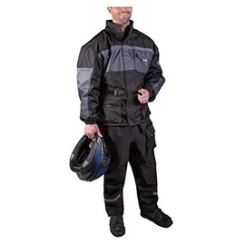 Fulmer Men's 452 Legacy Two-Piece Reflective Rain Suit - Black & Gray (L)