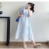 J-Blue Maternity Breathable Summer Dress - Comfortable Maternity Wear Light Blue/M