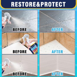 Grout Sealer, Waterproof Grout Sealer for Shower Floor Tile, Long Lasting Clear Grout Sealant, Tile Sealer Spray Works on Countertops, Bathroom, Marble, Ceramic, Stone, Granite Surface Grout Cleaner
