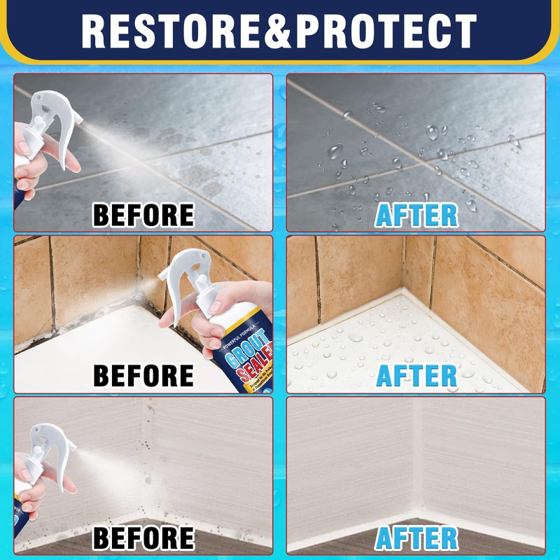 Grout Sealer, Waterproof Grout Sealer for Shower Floor Tile, Long