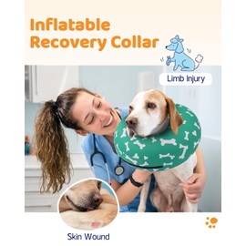 Supet Inflatable Dog Cone Collar Alternative After Surgery, Dog Neck Donut Collar Recovery E Collar for Neuter, Soft Dog Cone for Small Medium Large Dogs