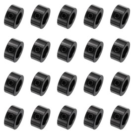 sourcing map 20pcs Set Screw Collars 8mm Bore Shaft Collars, 14mm OD, 7mm Width, Drill Stop Collar, Carbon Steel Drill Bits Depth Collars, Black Oxide