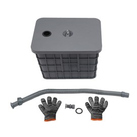 Commercial Grease Trap, 13.2 Gal Grease Interceptor, Under Sink Carbon Plastic Grease Trap, Left Outlet Interceptor, Waste Water Oil-water Separator, for Restaurant Canteen Home Kitchen