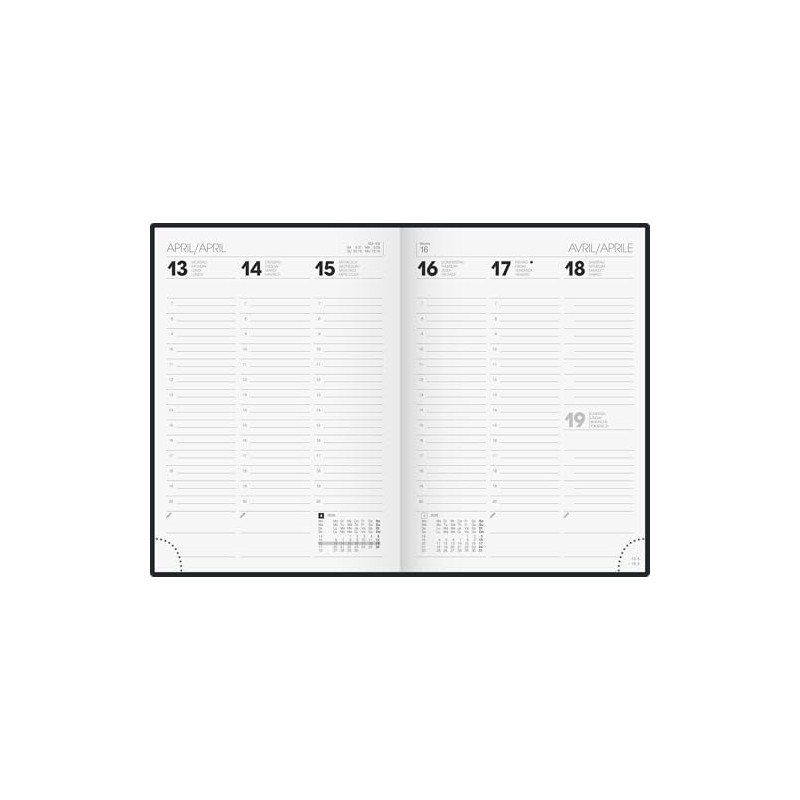 BRUNNEN Book Calendar Model 796 2026 | A5, Cardboard, Black