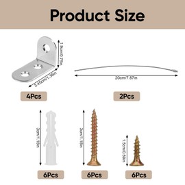 24PCS Furniture Wall Anchor for Anti-Tip – Stainless Steel Wardrobe Wall Safety Fixings – Secure Furniture Straps for Cabinets, Shelves & Bookshelves - Cabinet Anchors Keep Pet Safety