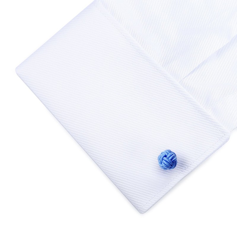 HONEY BEAR Silk Knot Cufflinks Fabric for Mens Shirt for
