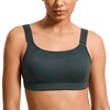 SYROKAN Front Adjustable Sports Bras for Women High Impact Wirefree